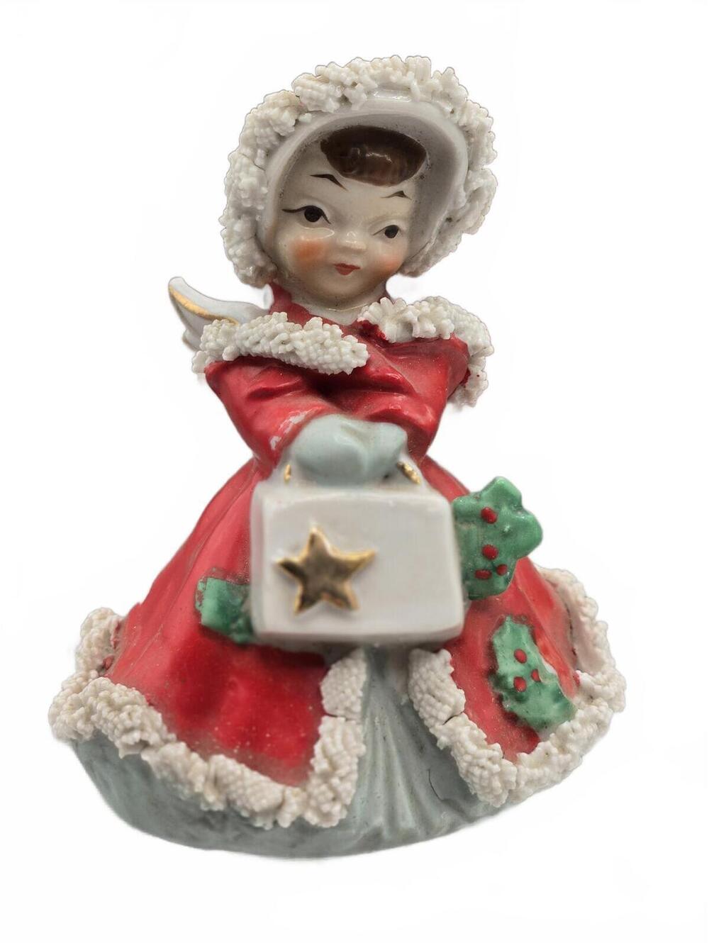 Vintage 1950s BLUME Spaghetti Angel Christmas Figurine with Purse